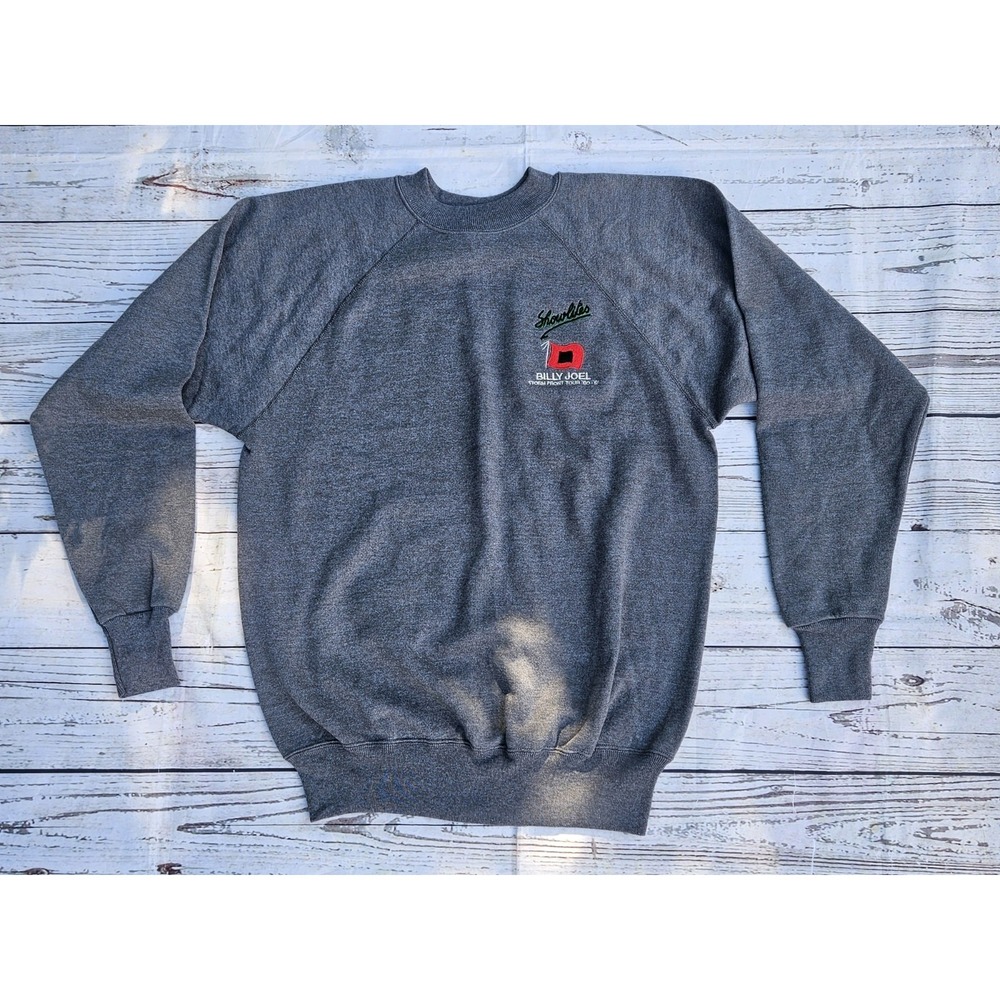 Billy Joel‎ Storm Front Tour '90-'91 Showlites L Gray Sweat Shirt Rare & Vintage